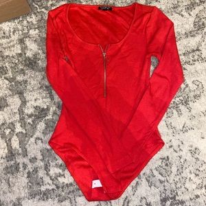 Topshop Red bodysuit